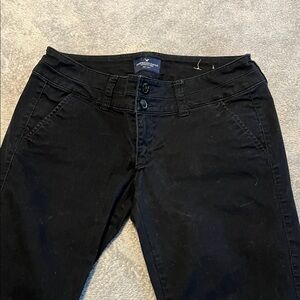 American Eagle Outfitters Women's Black Khaki Straight Leg Jeans